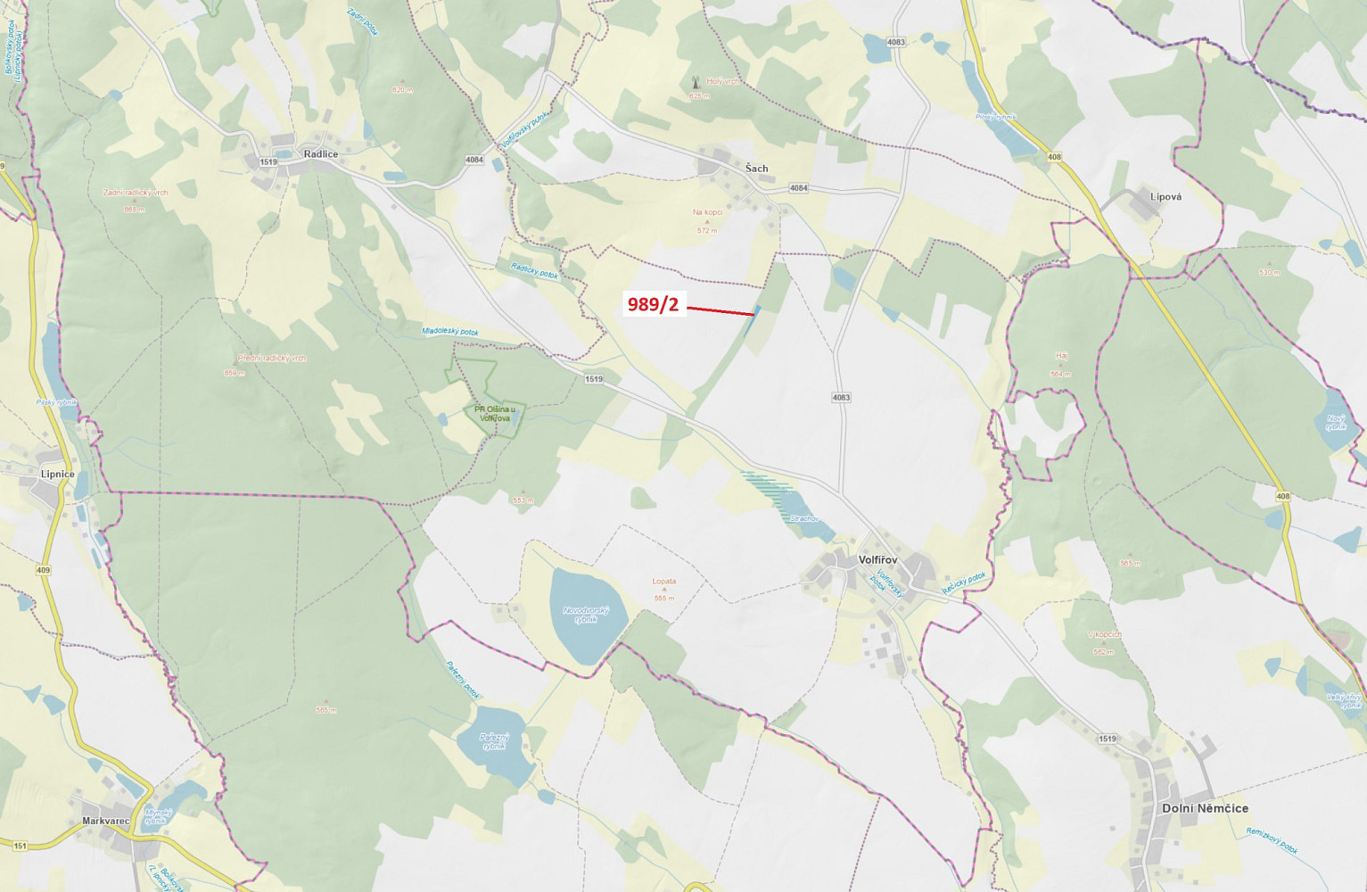 Dražba lesa 1 874 m²