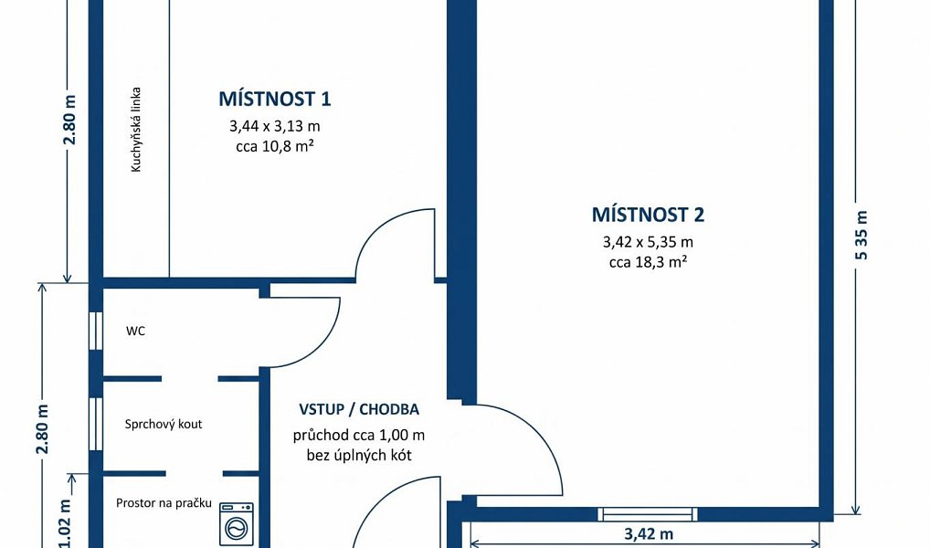 Pronájem bytu 2+kk 36 m², Štětí – náhled fotky 4