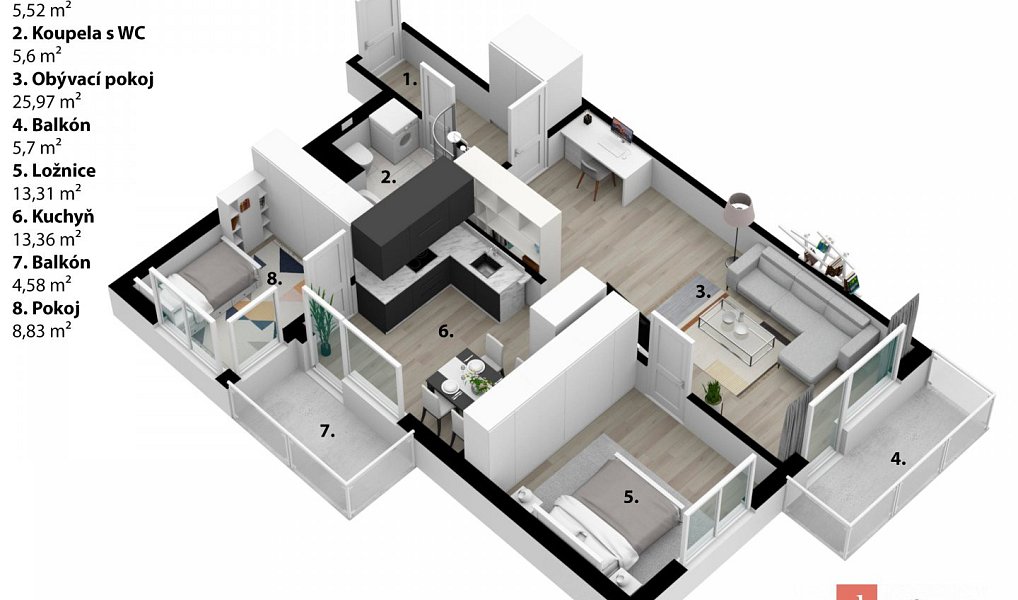 Prodej bytu 3+1 83 m², Liberec – náhled fotky 3