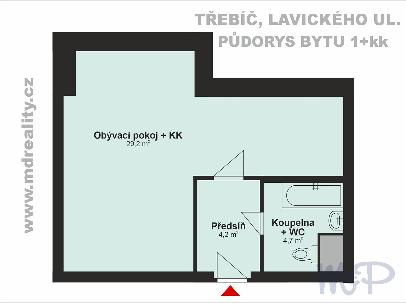 Pronájem bytu 1+kk 38 m² — photo 2
