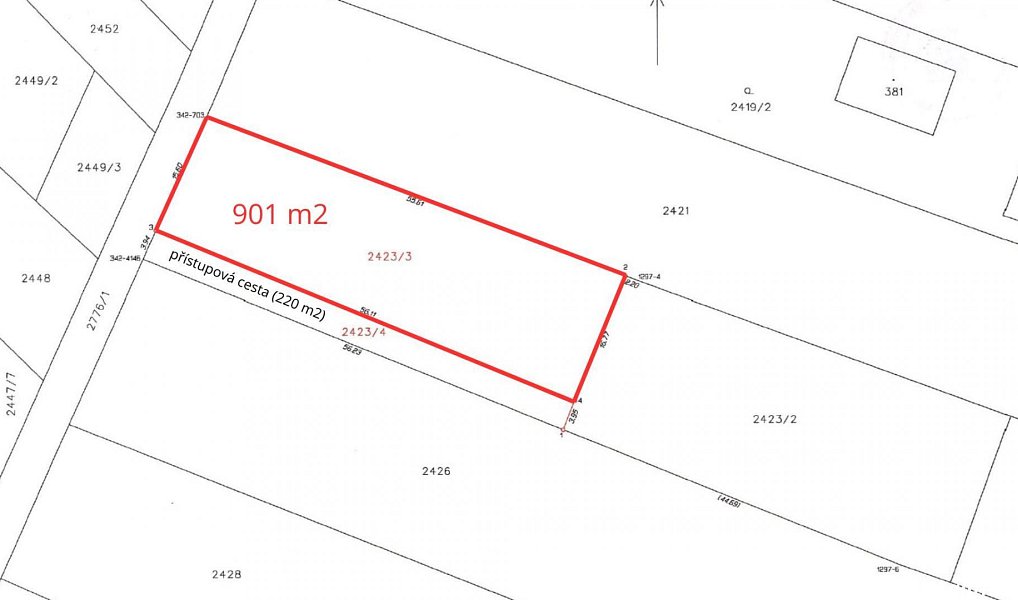 Prodej stavebního pozemku 901 m², Štěpánovice – náhled fotky 6
