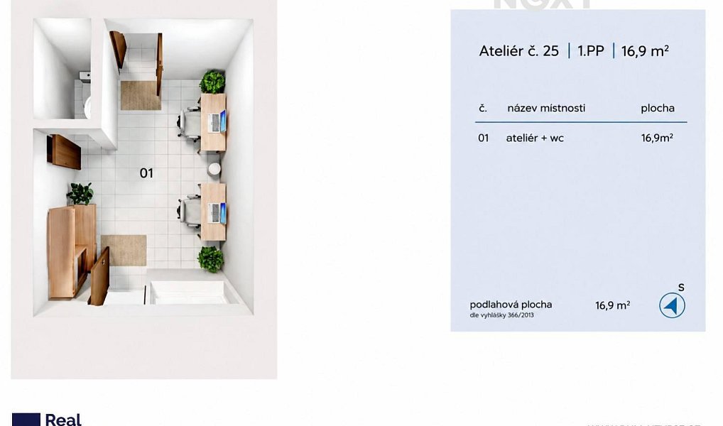 Prodej bytu 1+1 17 m², Praha – náhled fotky 3