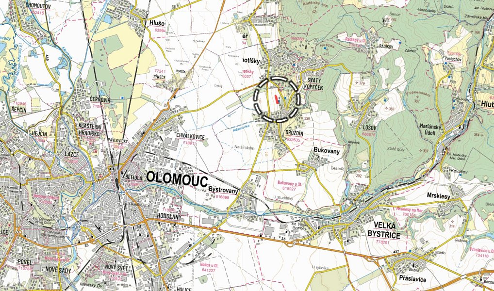 Prodej pole 4 633 m², Olomouc – náhled fotky 3