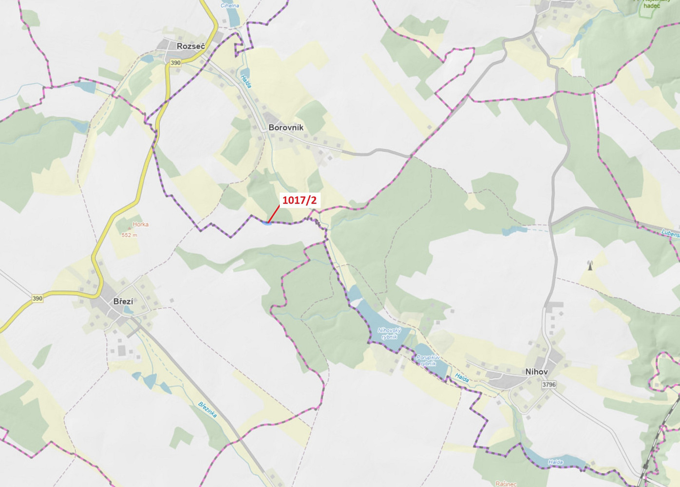 Dražba pozemku 1 043 m²
