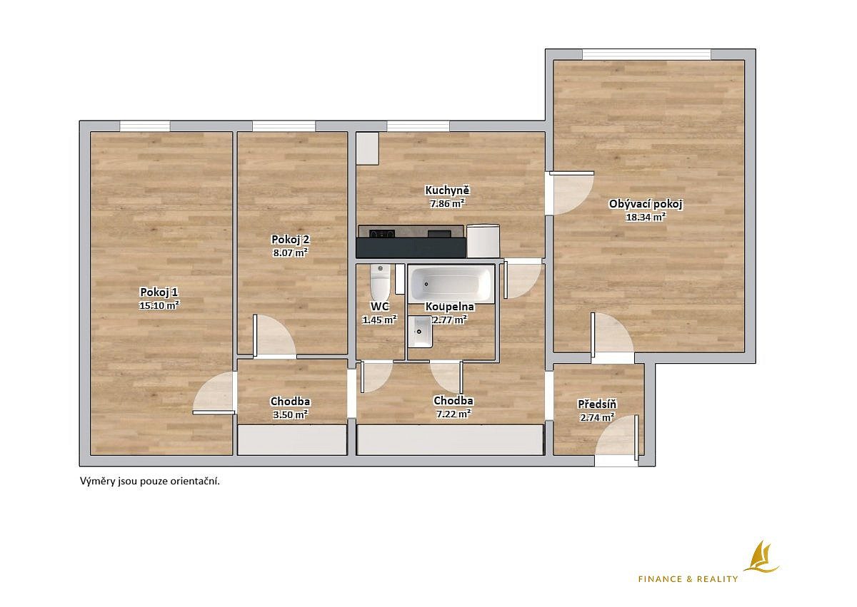Prodej bytu 3+1 71 m² — photo 2