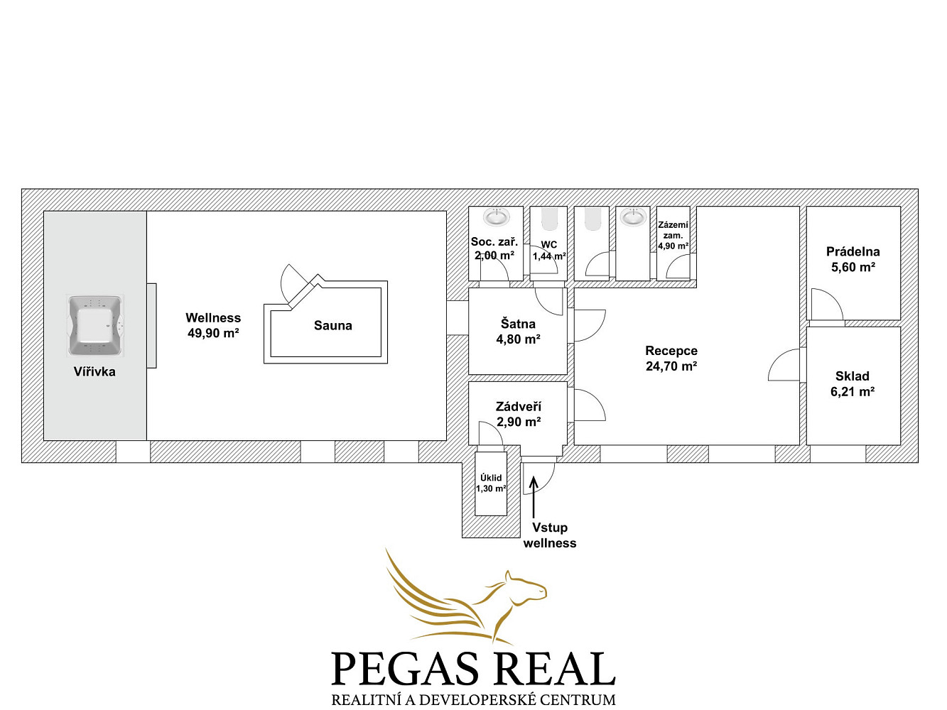 Prodej privátního wellness 103 m², Brno, ul. Štefánikova – pohled 4