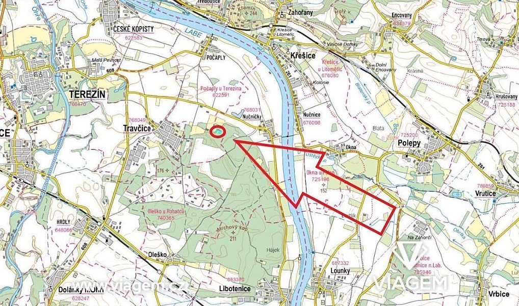 Prodej lesa 3 021 m², Terezín – náhled fotky 3