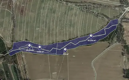 Prodej pozemku 2 201 m², Kamberk, okres Benešov