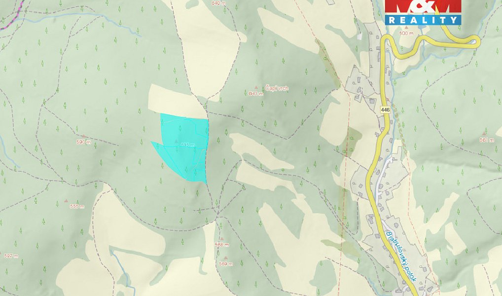 Prodej lesa 19 245 m², Bratrušov – náhled fotky 2