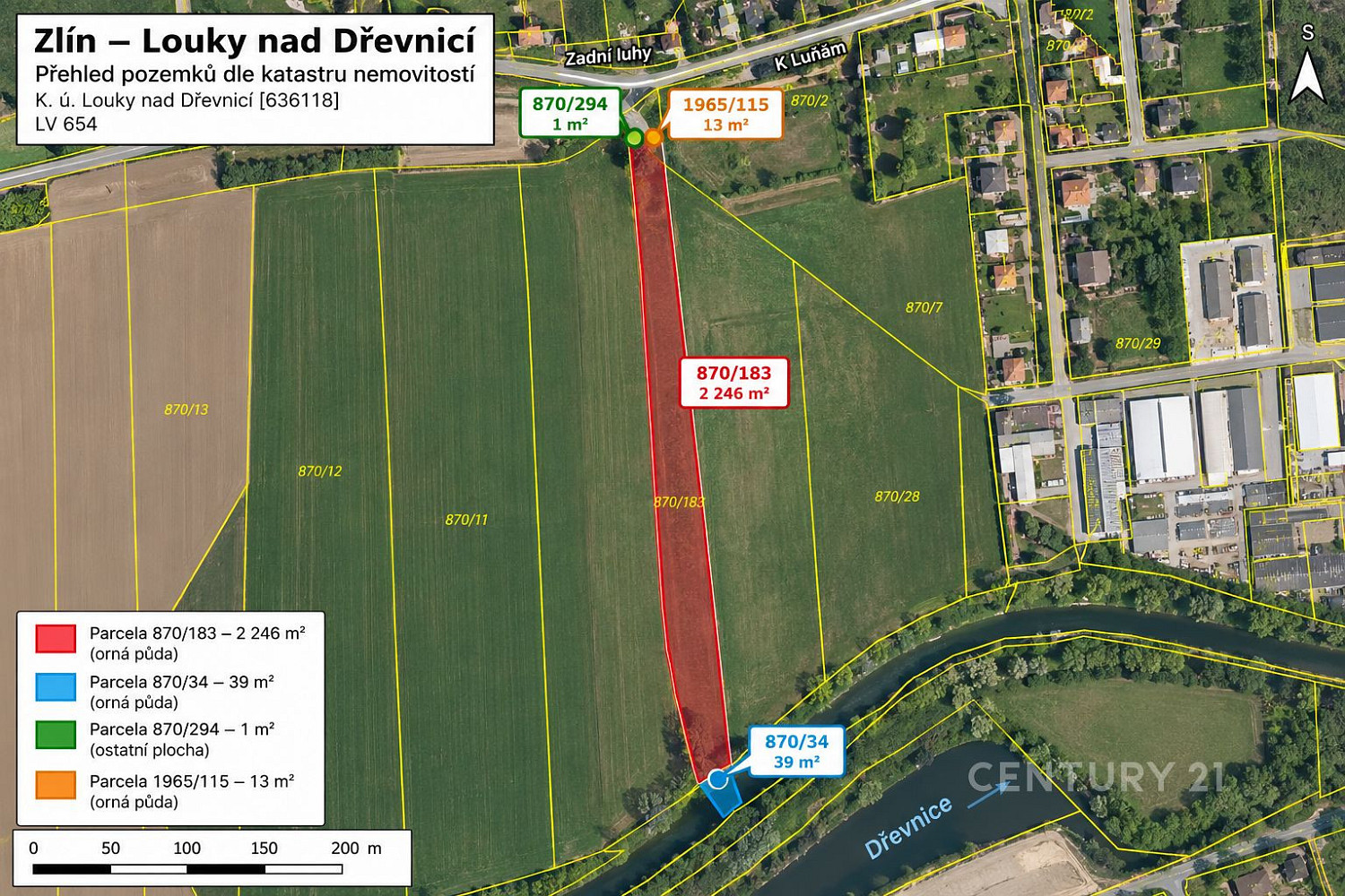 Prodej pole 2 299 m²