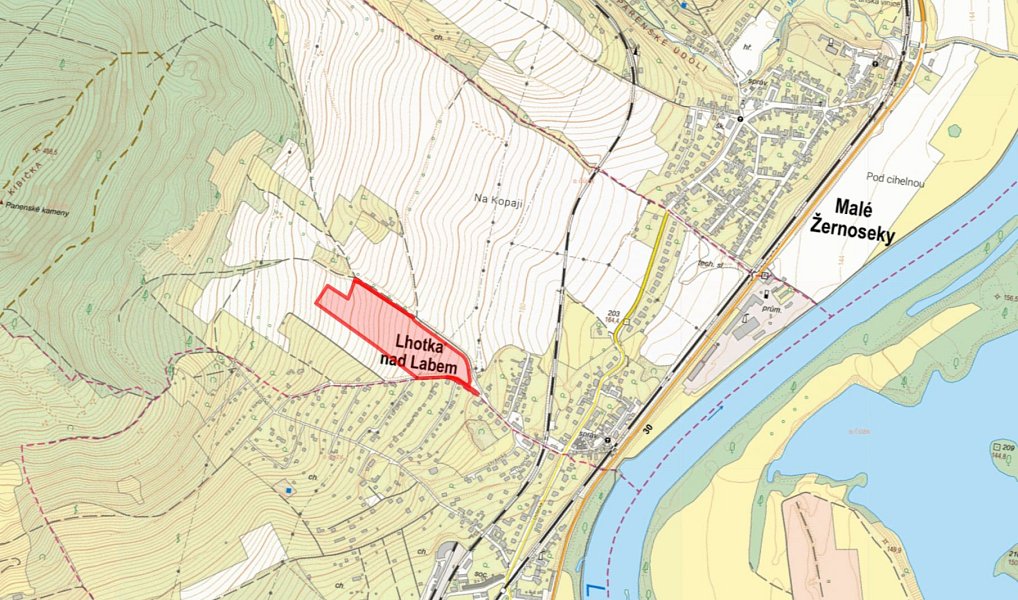 Prodej pole 47 593 m², Lhotka nad Labem – náhled fotky 2