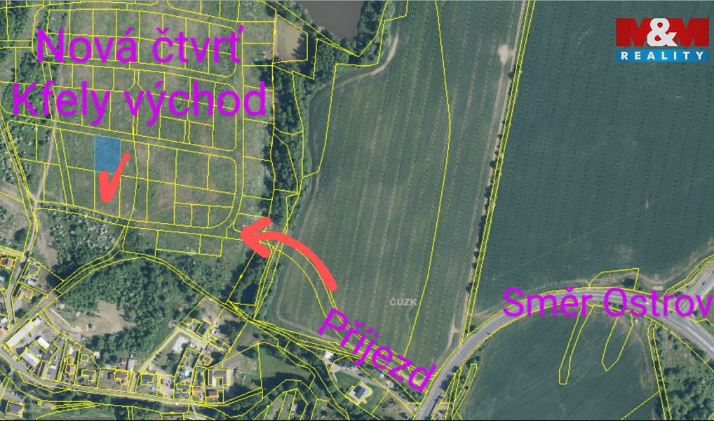 Prodej stavebního pozemku 1 352 m², Ostrov – náhled fotky 7