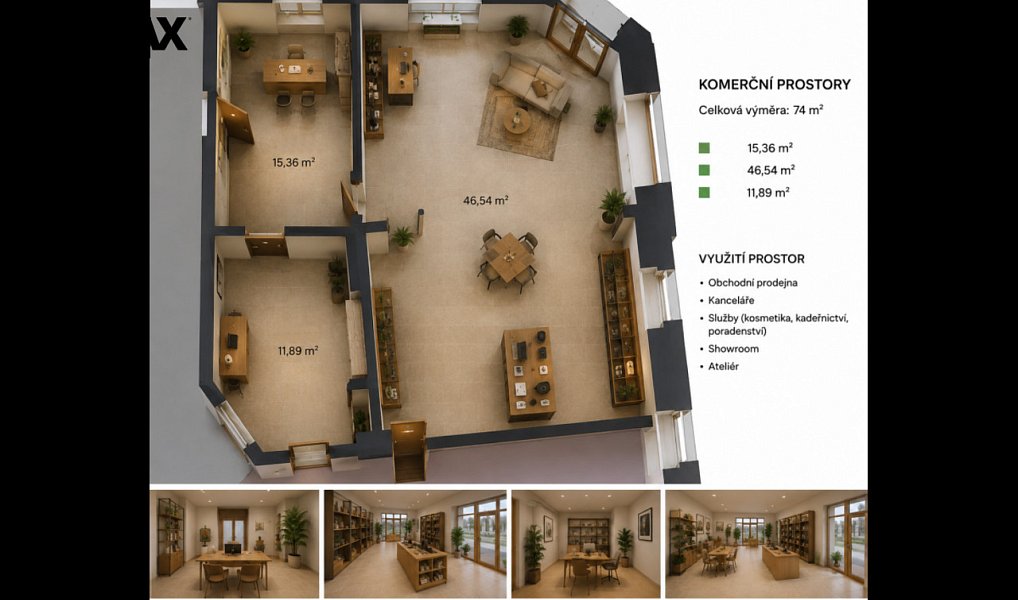 Prodej obchodních prostor 74 m², Prostějov – fotka 1 z 9