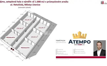 Pronájem skladovacích prostor 250 m², Netolická, Lhenice, okres Prachatice