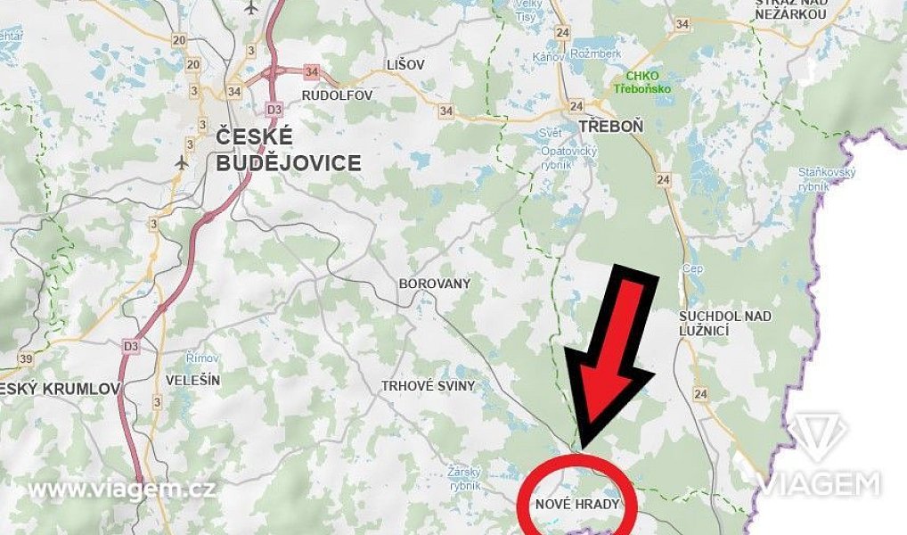Prodej stavebního pozemku 1 305 m², Nové Hrady – náhled fotky 2