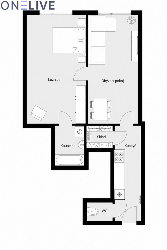 Prodej bytu 2+1 56 m² — photo 2