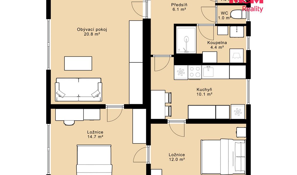 Prodej bytu 3+1 70 m², Týn nad Vltavou – náhled fotky 10