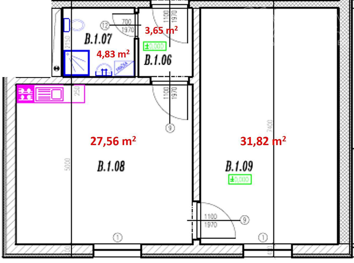 Pronájem bytu 2+kk 71 m² – fotografie 3