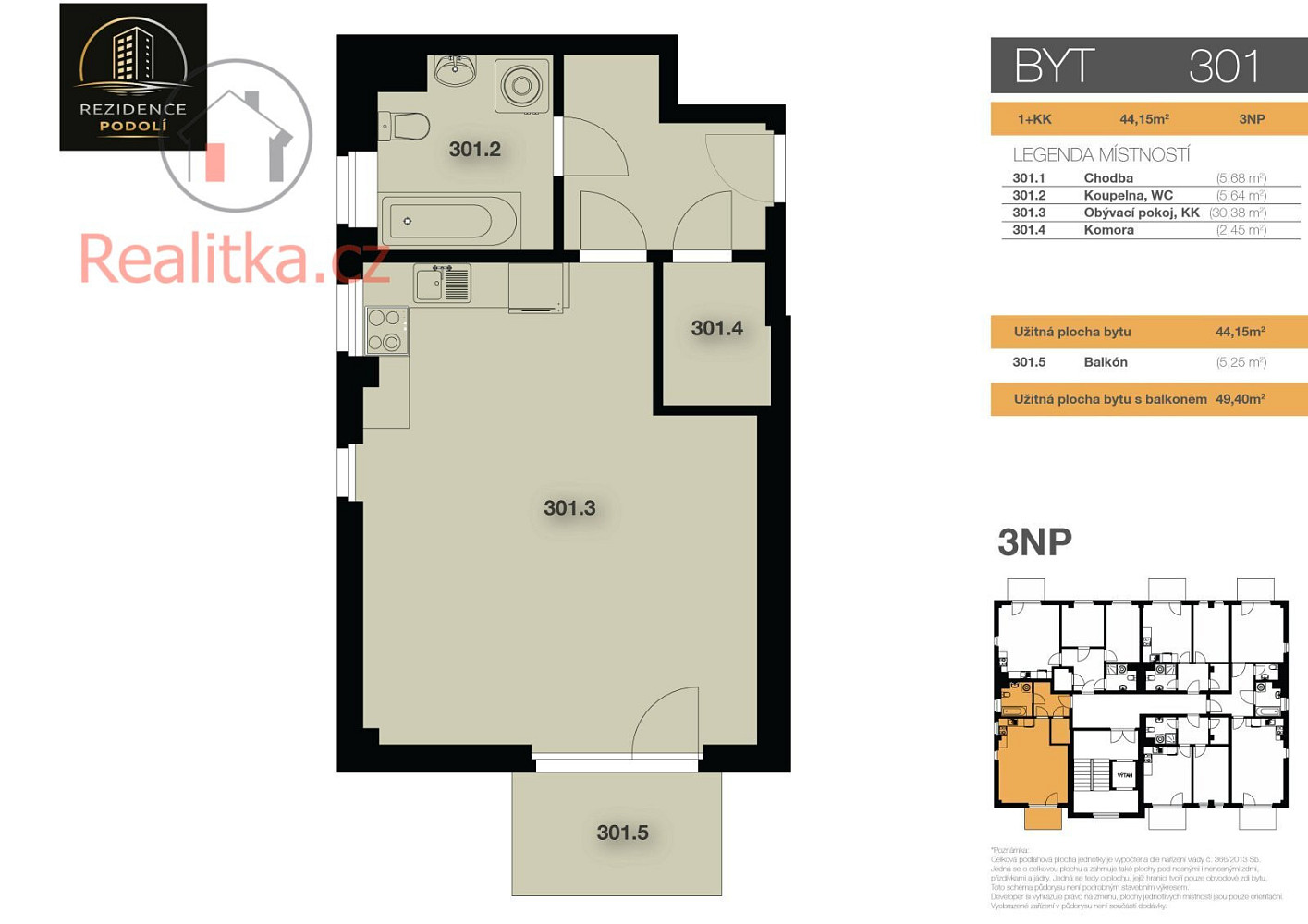 Prodej bytu 1+kk 44 m² - View 3