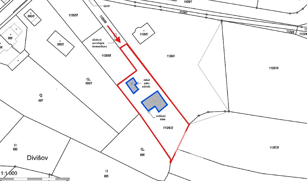 Prodej stavebního pozemku 1 620 m², Divišov – náhled fotky 5