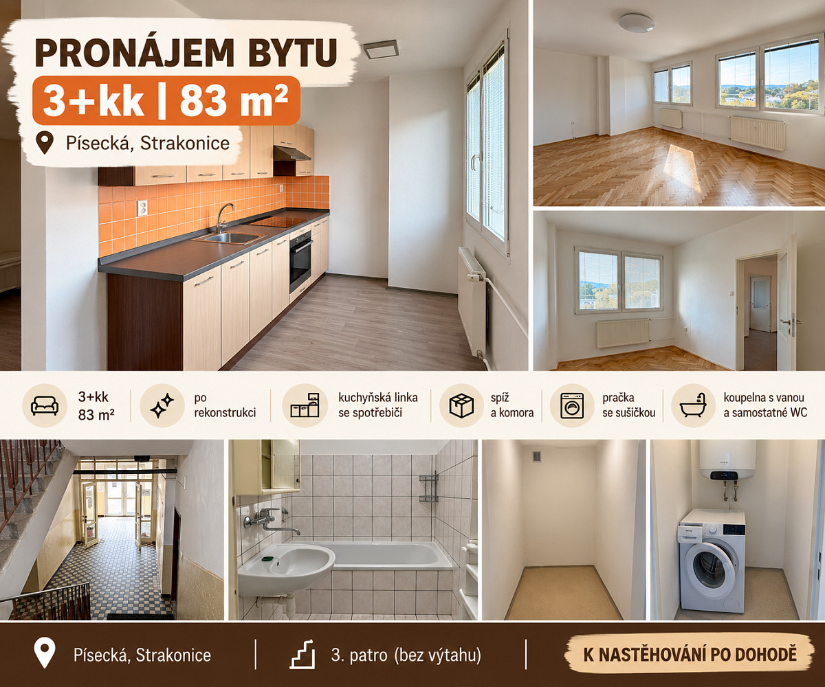 Pronájem bytu 3+kk 83 m²