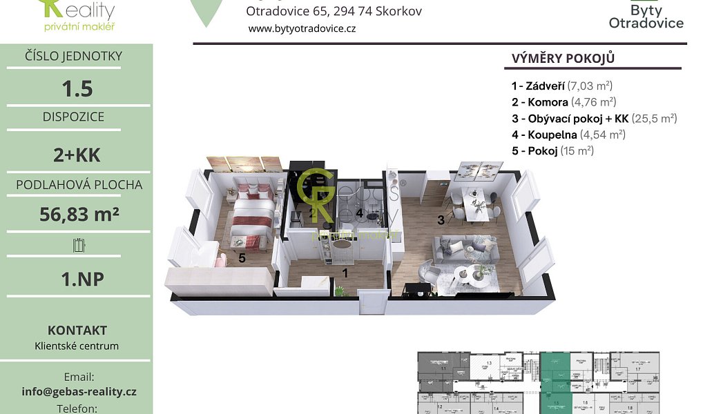 Prodej bytu 2+kk 57 m², Skorkov – náhled fotky 3