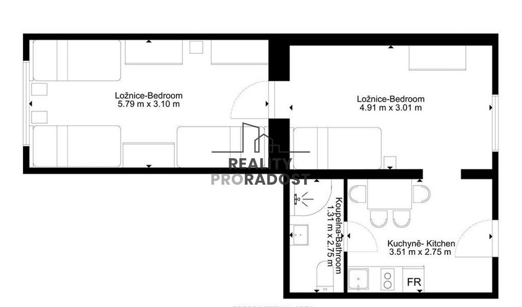 Pronájem bytu 2+1 44 m², Brno – náhled fotky 10