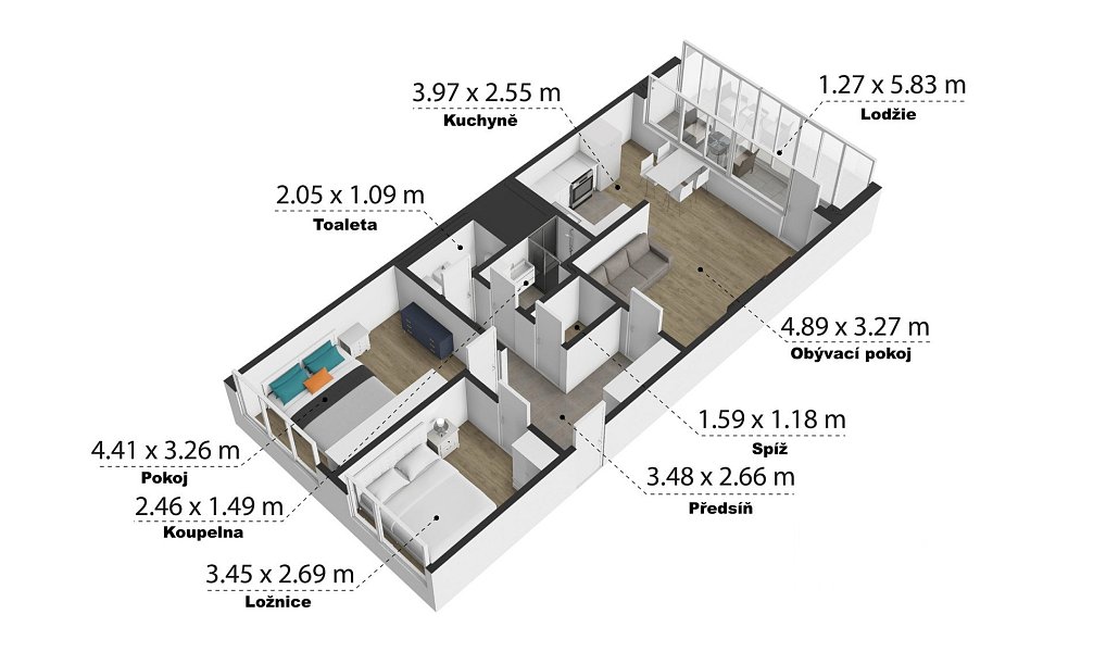 Prodej bytu 3+1 72 m², Teplice – náhled fotky 4