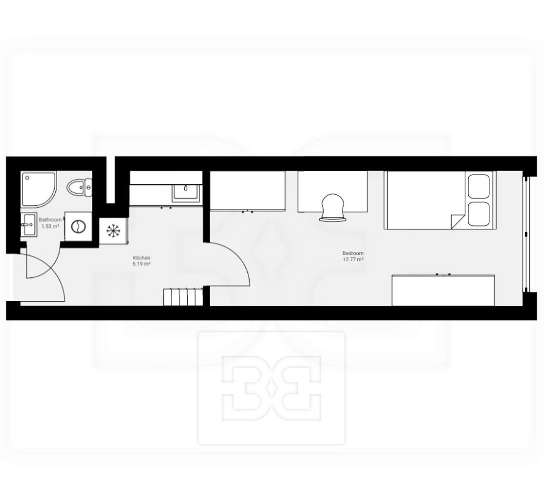 Pronájem bytu 1+1 20 m² – fotografie 3