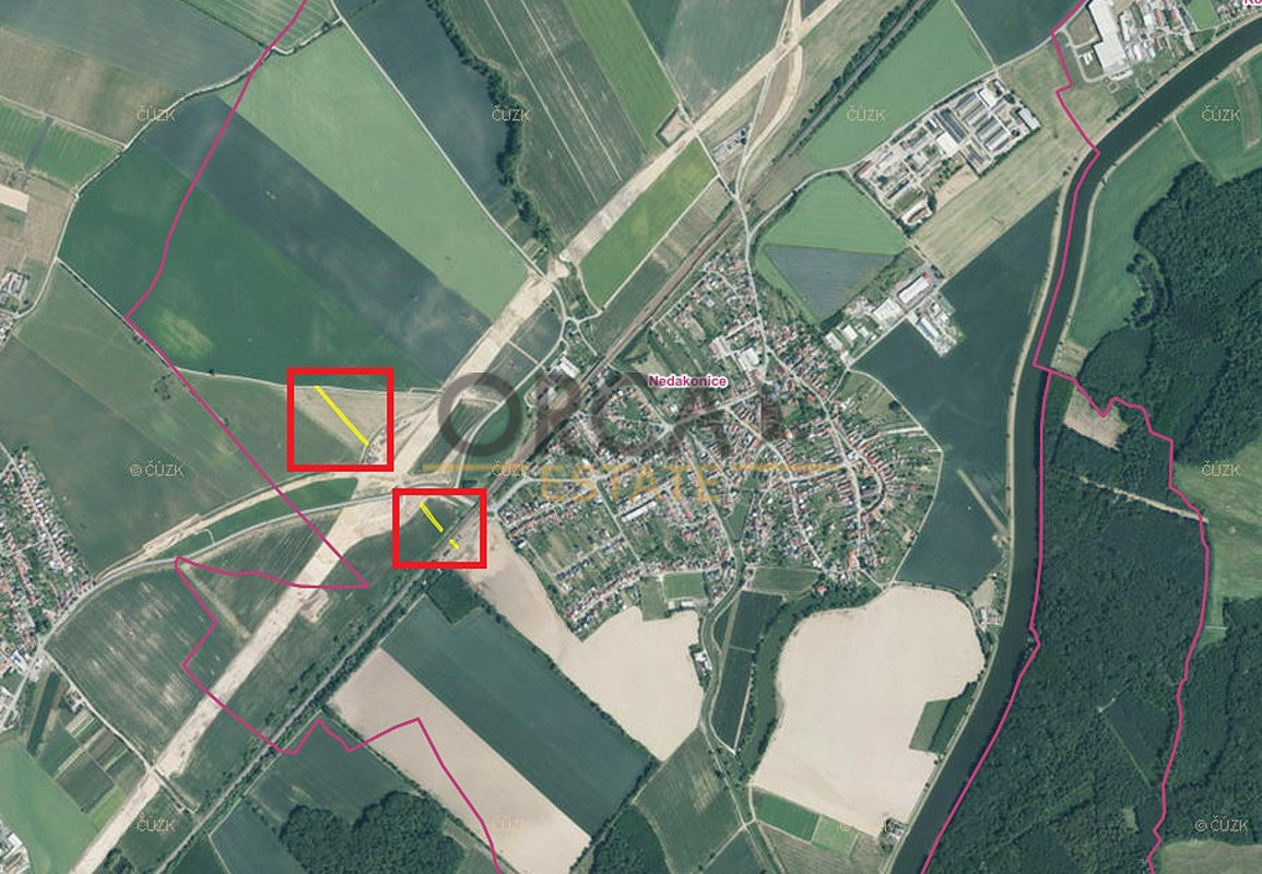 Prodej podílů 1 197 m² na pozemcích v k. ú. Nedakonice – pohled 2