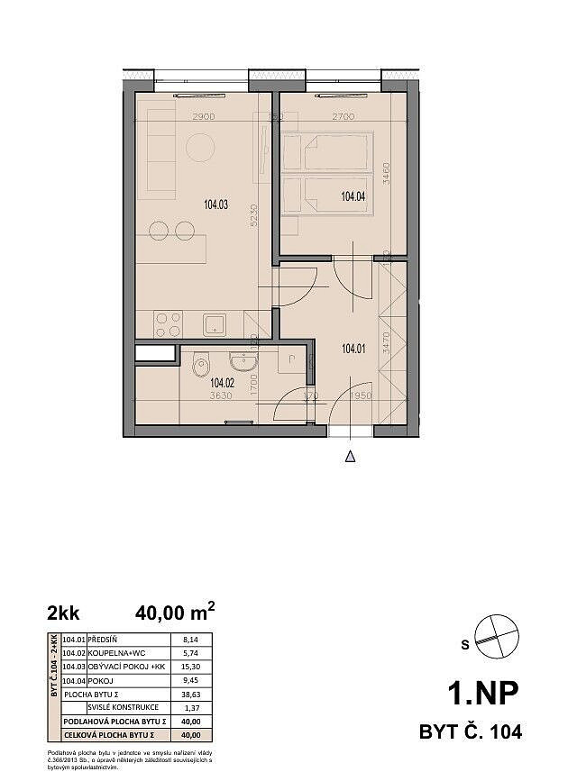 Prodej bytu 2+kk 40 m² – fotografie 5