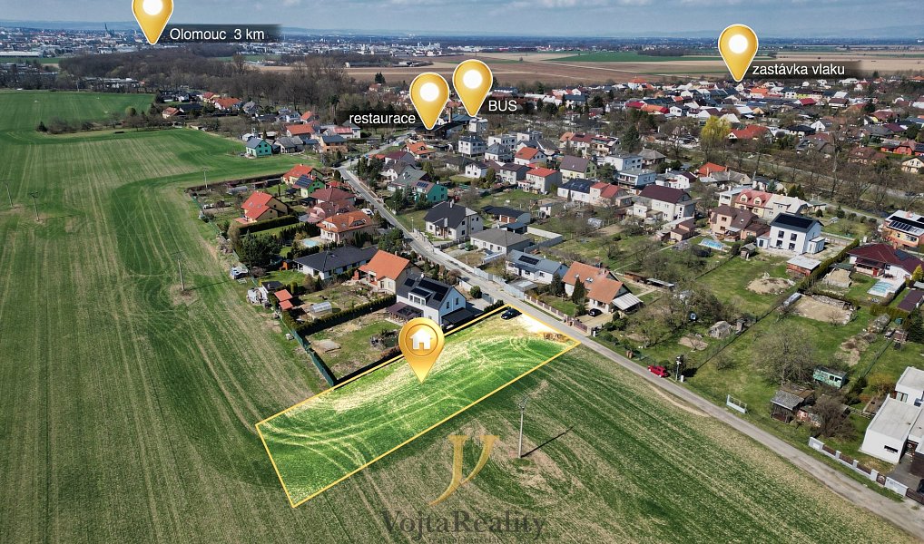 Prodej stavebního pozemku 1 500 m², Bystrovany – náhled fotky 3