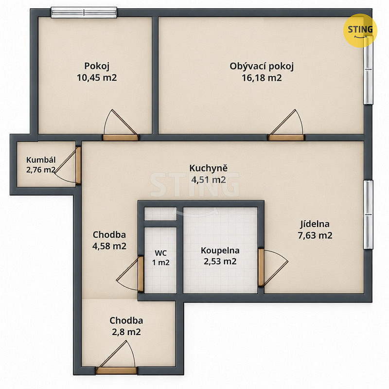 Prodej bytu 2+1 52 m² – fotografie 3