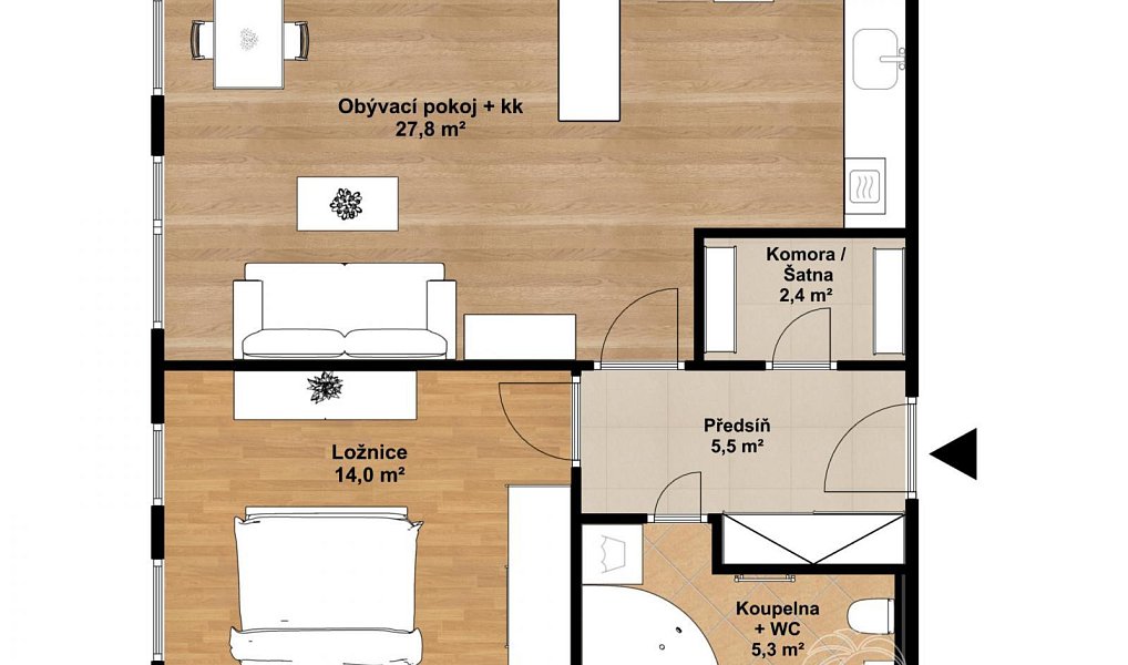 Prodej bytu 2+kk 55 m², Praha – náhled fotky 7