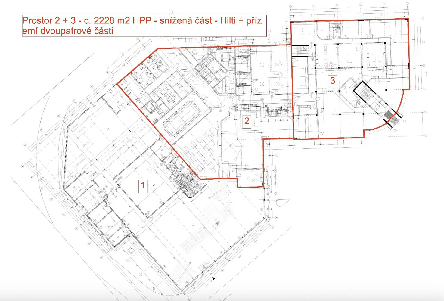 Pronájem kanceláře 2 228 m² – pohled 4