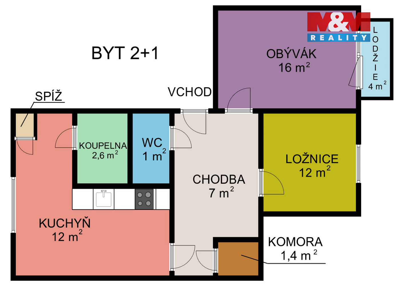 Prodej bytu 2+1 54 m² — photo 2
