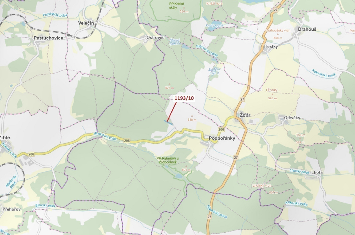 Dražba lesa 4 694 m²