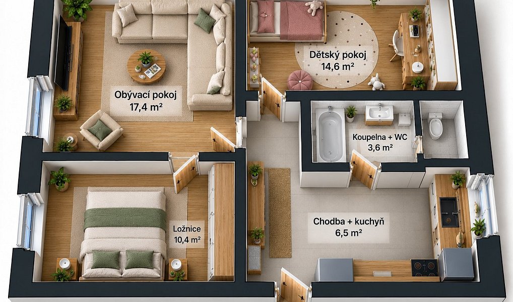 Prodej bytu 3+kk 62 m², Česká Lípa – náhled fotky 11