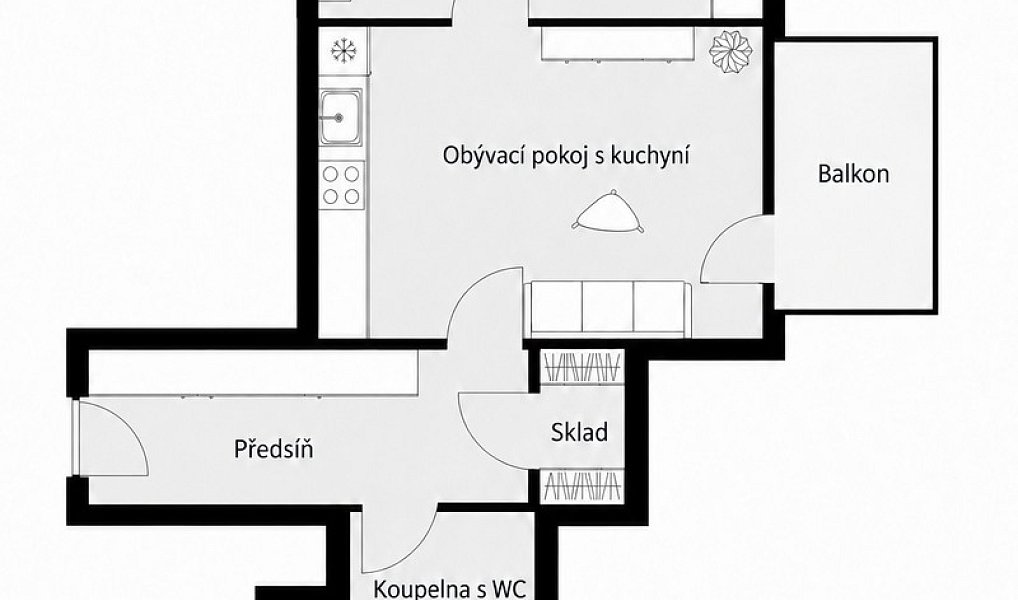 Pronájem bytu 2+kk 51 m², Plzeň – náhled fotky 2
