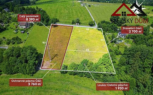 Prodej stavebního pozemku 8 390 m², Hradišťská, Český Těšín - Mistřovice, okres Karviná