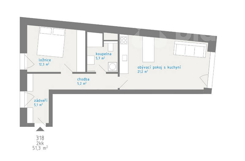Prodej bytu 2+kk 51 m² – fotografie 4