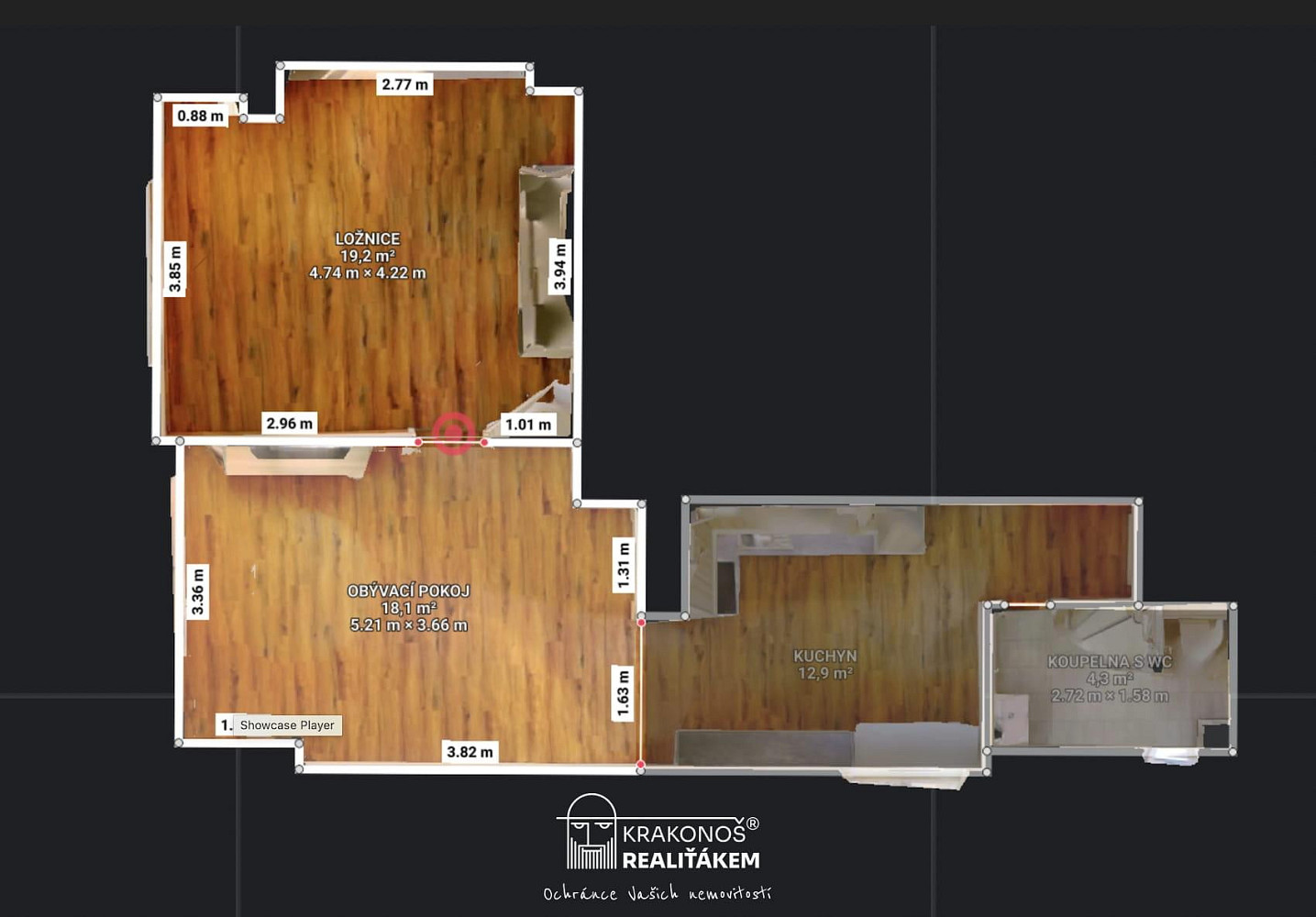 Pronájem bytu 2+kk 55 m² – fotografie 2