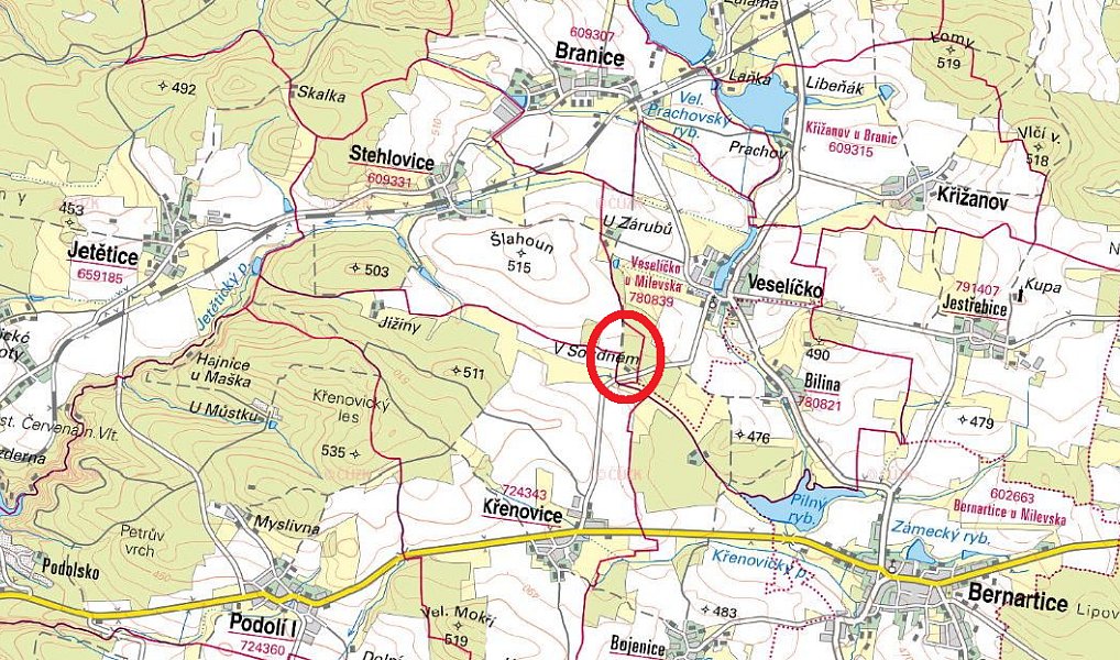 Prodej lesa 17 884 m², Stehlovice – náhled fotky 2