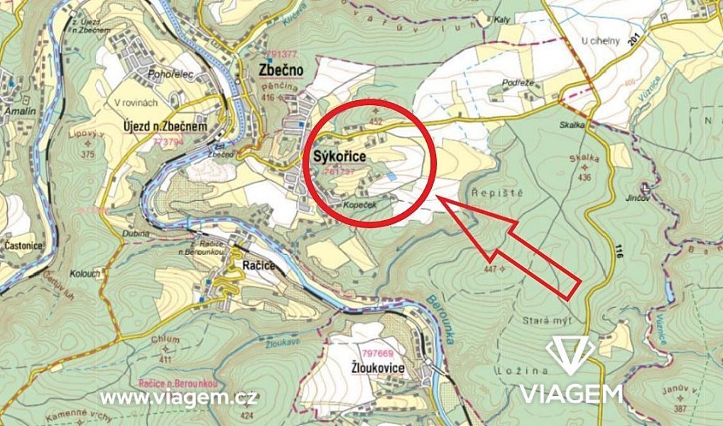 Prodej pole 2 286 m², Sýkořice – náhled fotky 3