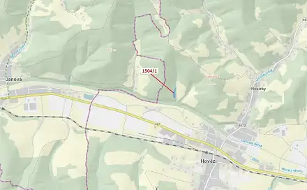 Dražba lesa 2 626 m², Hovězí
