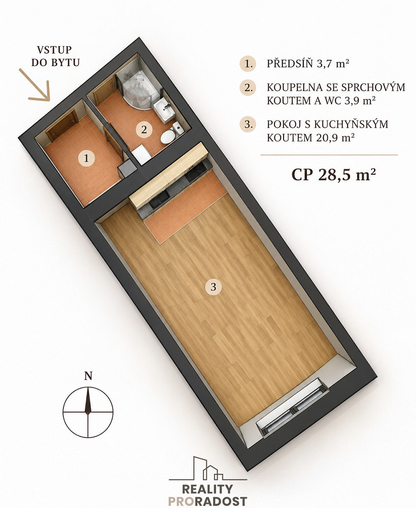 Prodej bytu 1+kk 29 m² – fotografie 4
