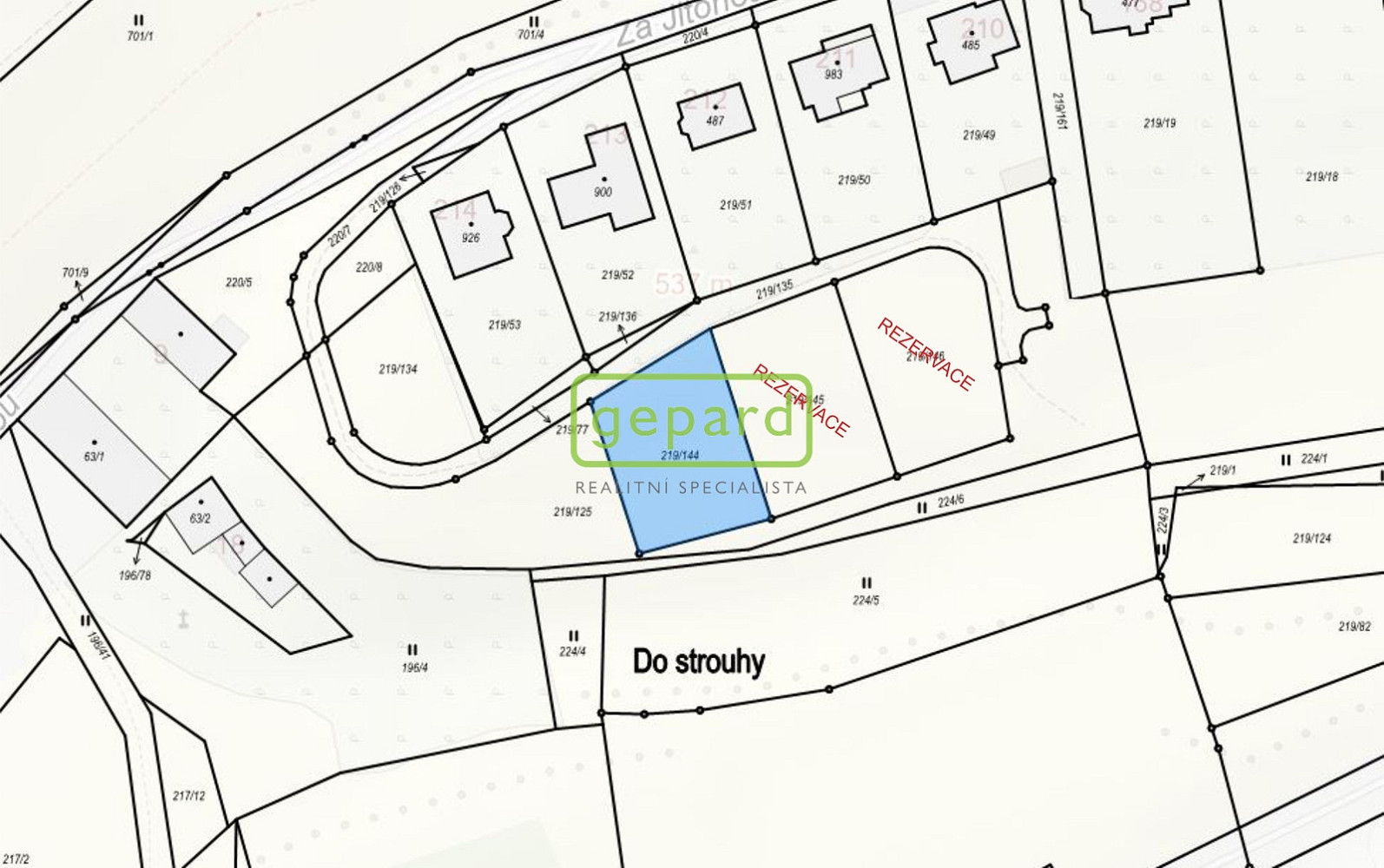 Prodej stavebního pozemku 761 m² – pohled 3