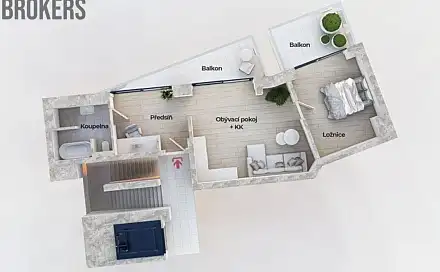 Prodej bytu 2+kk 52 m²