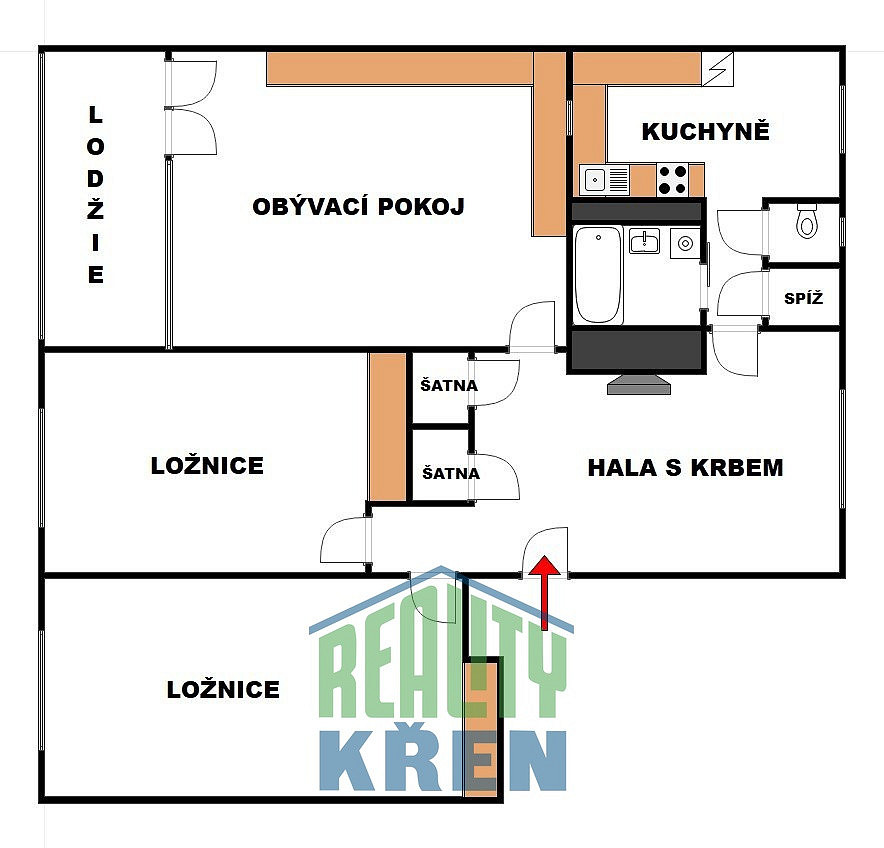 Prodej bytu 3+1 93 m² - Więcej