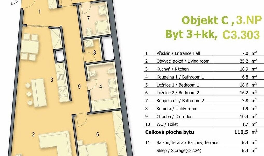 Pronájem bytu 3+kk 111 m², Praha – náhled fotky 12